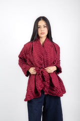 Sculpt Blouse -Wine red