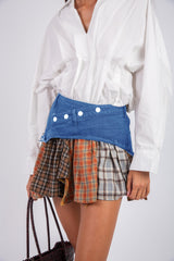 Grid Skirt - Blue