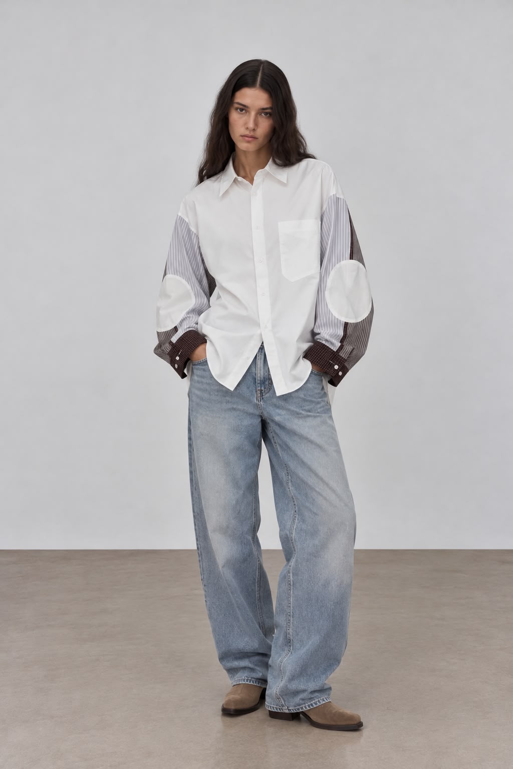 White Patchwork Shirt