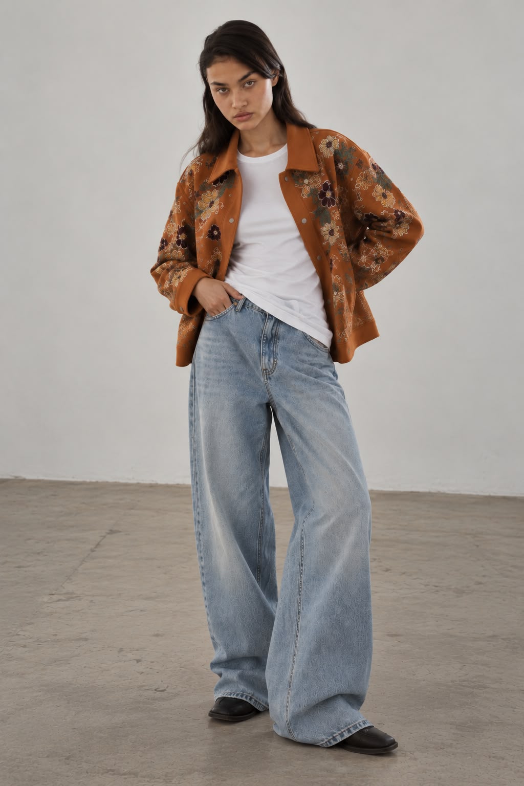 Camel Jacket with Embroidery