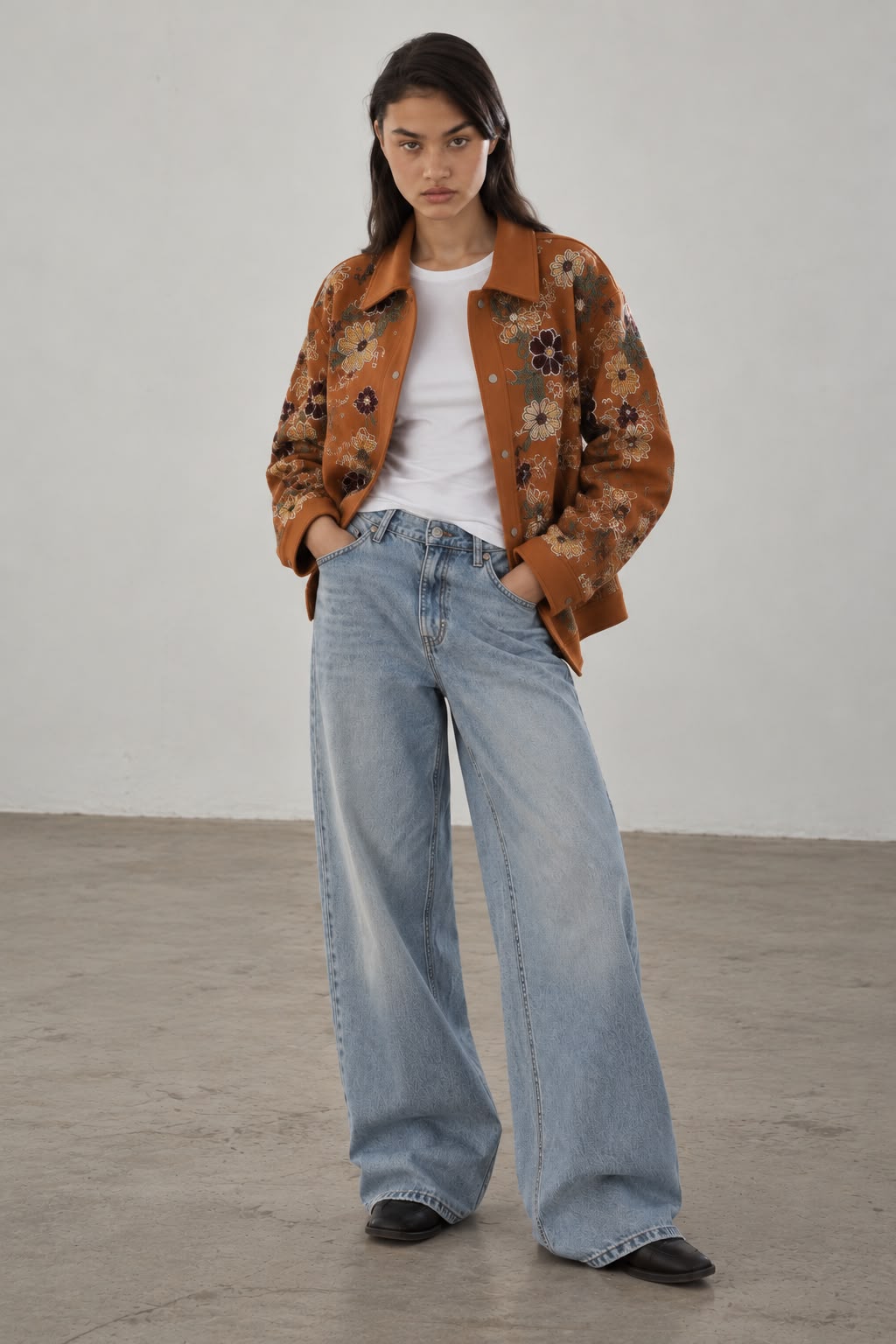 Camel Jacket with Embroidery