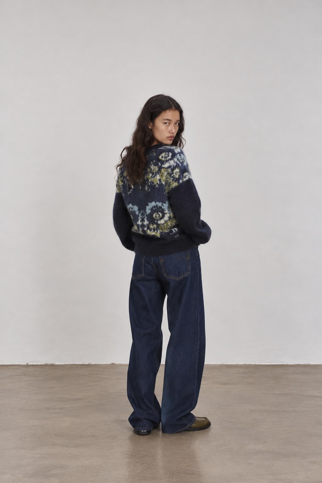 Navy Floral Fleece Jacket Secondary image