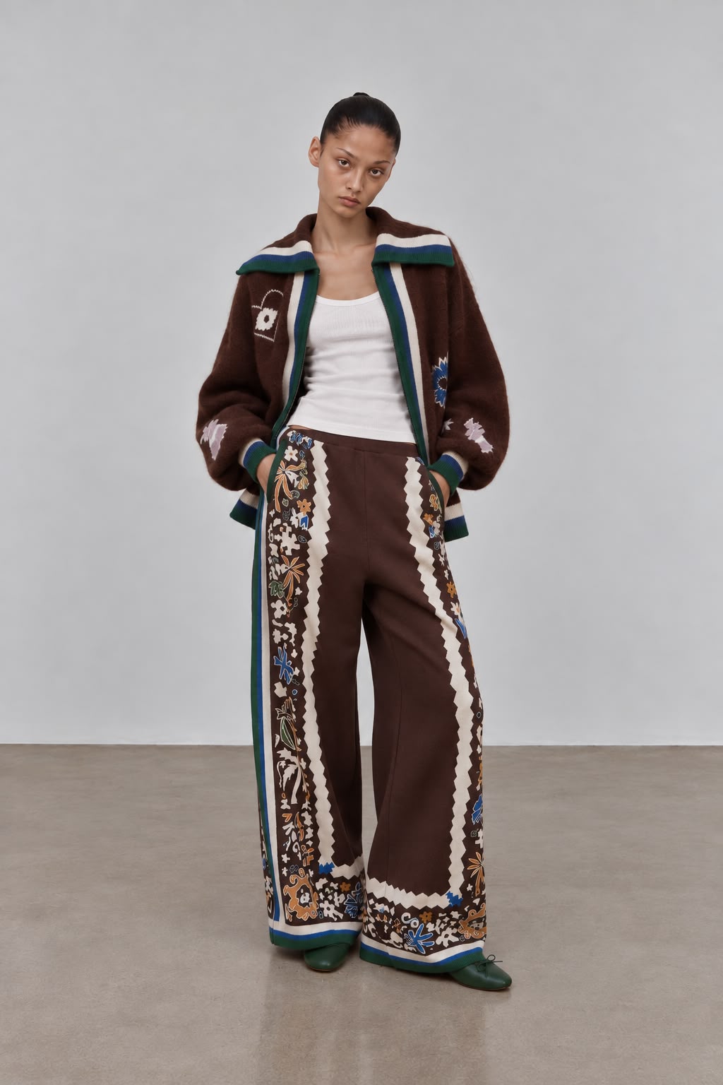 Brown Playful Fleece Jacket