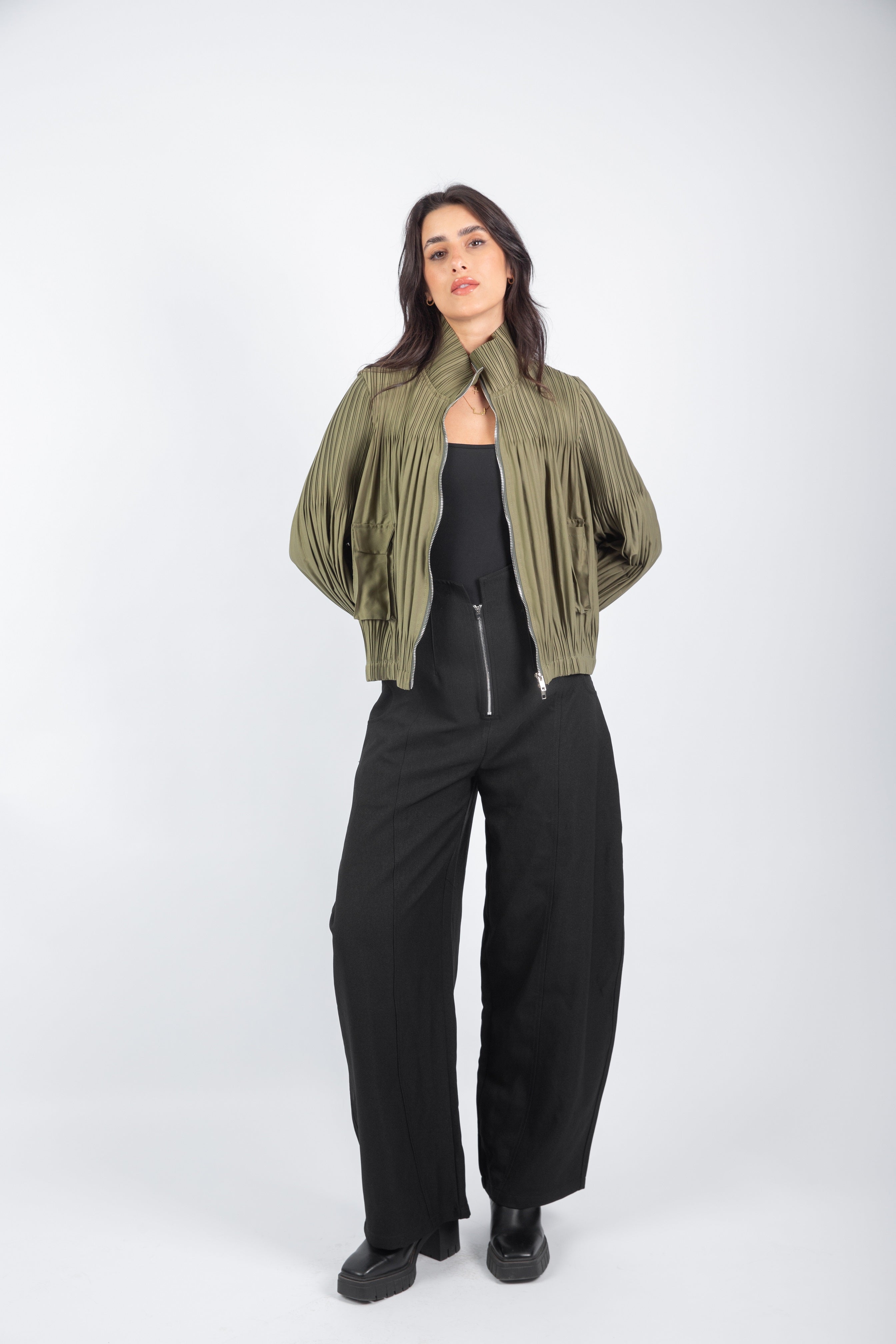 Urban Fringe Jacket-Olive