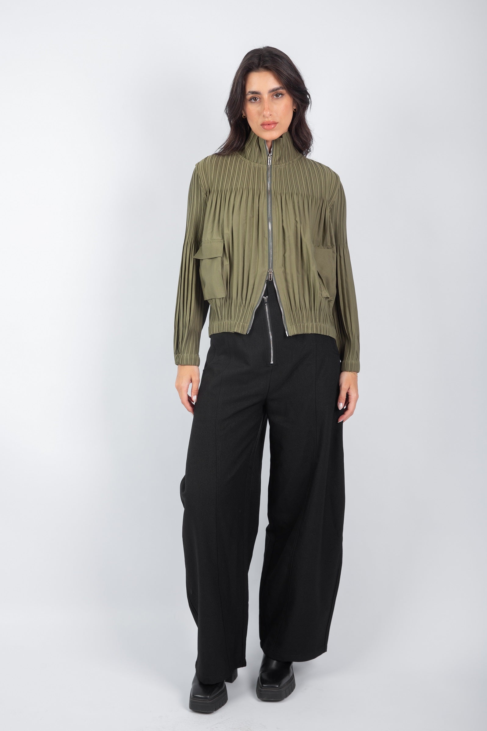 Urban Fringe Jacket-Olive
