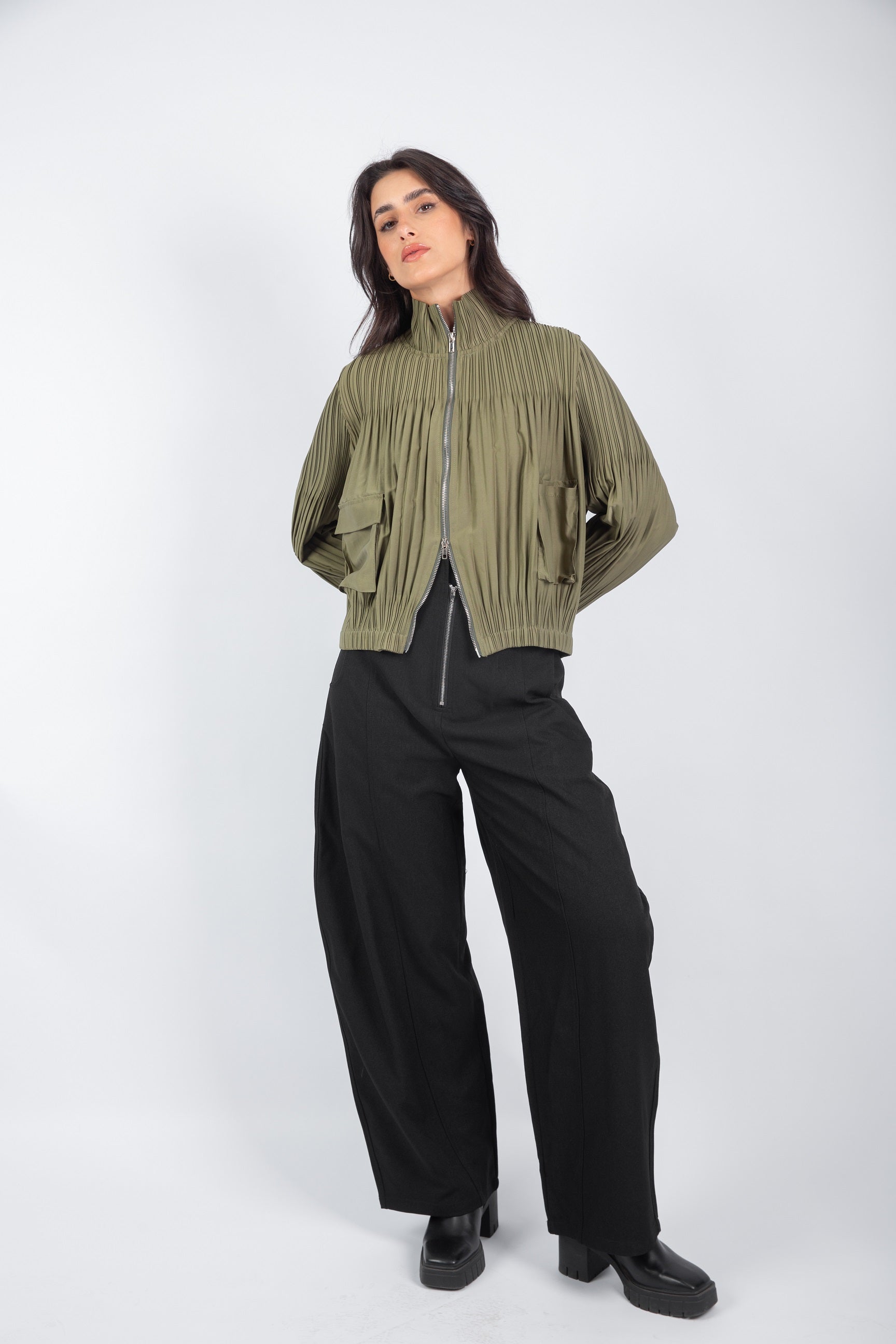 Urban Fringe Jacket-Olive
