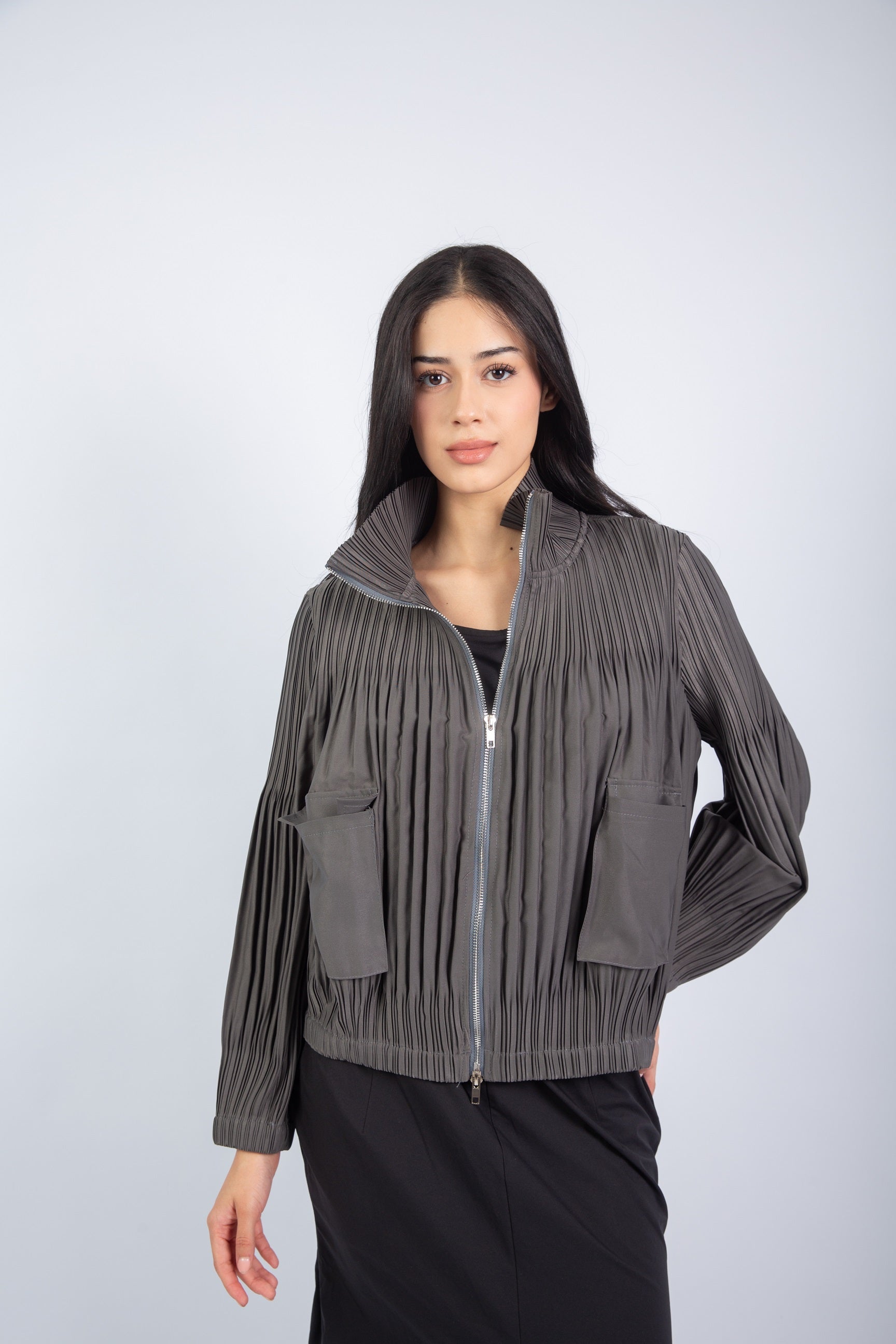 Urban Fringe Jacket-Gray