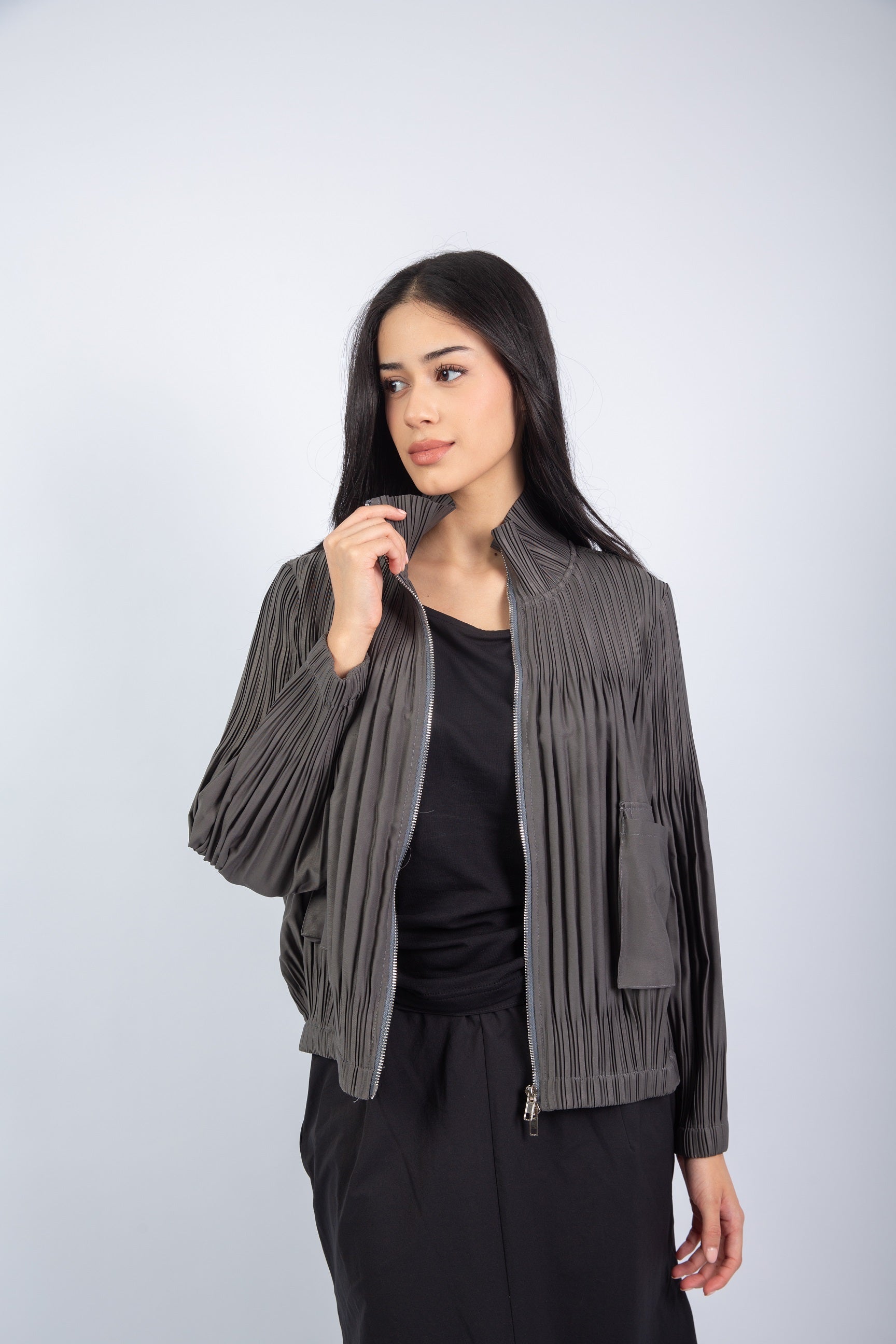 Urban Fringe Jacket-Gray