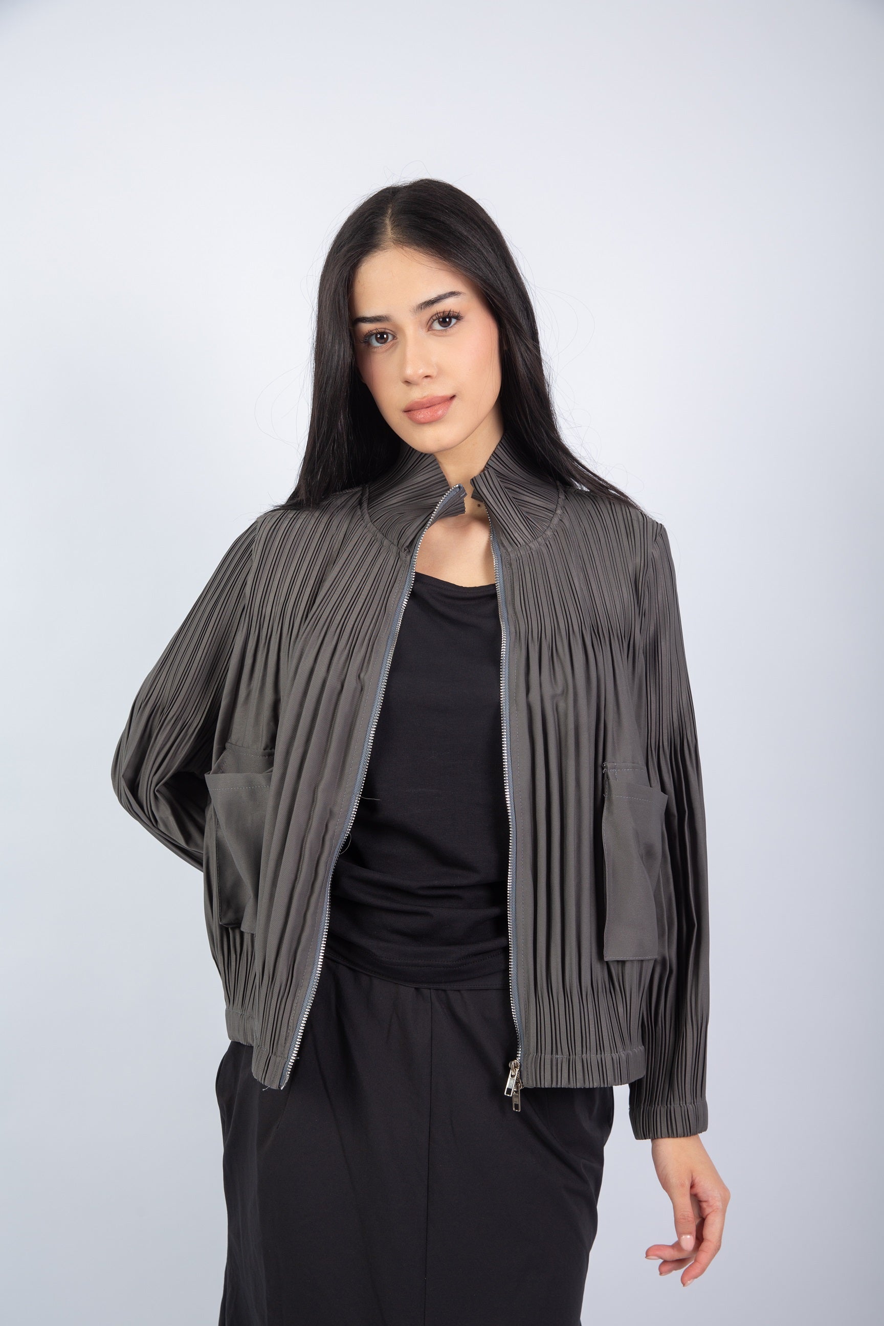 Urban Fringe Jacket-Gray