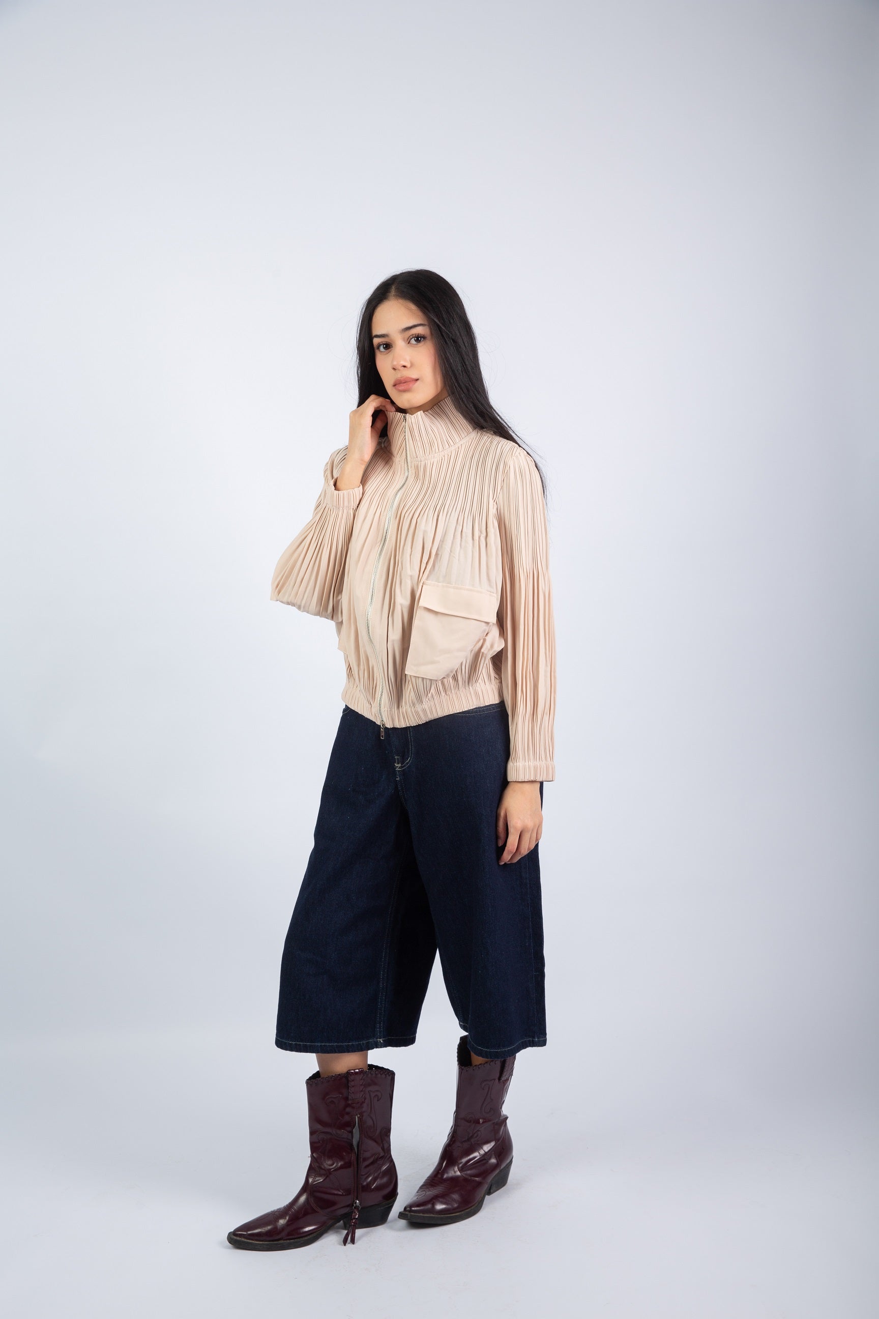Urban Fringe Jacket- Beige