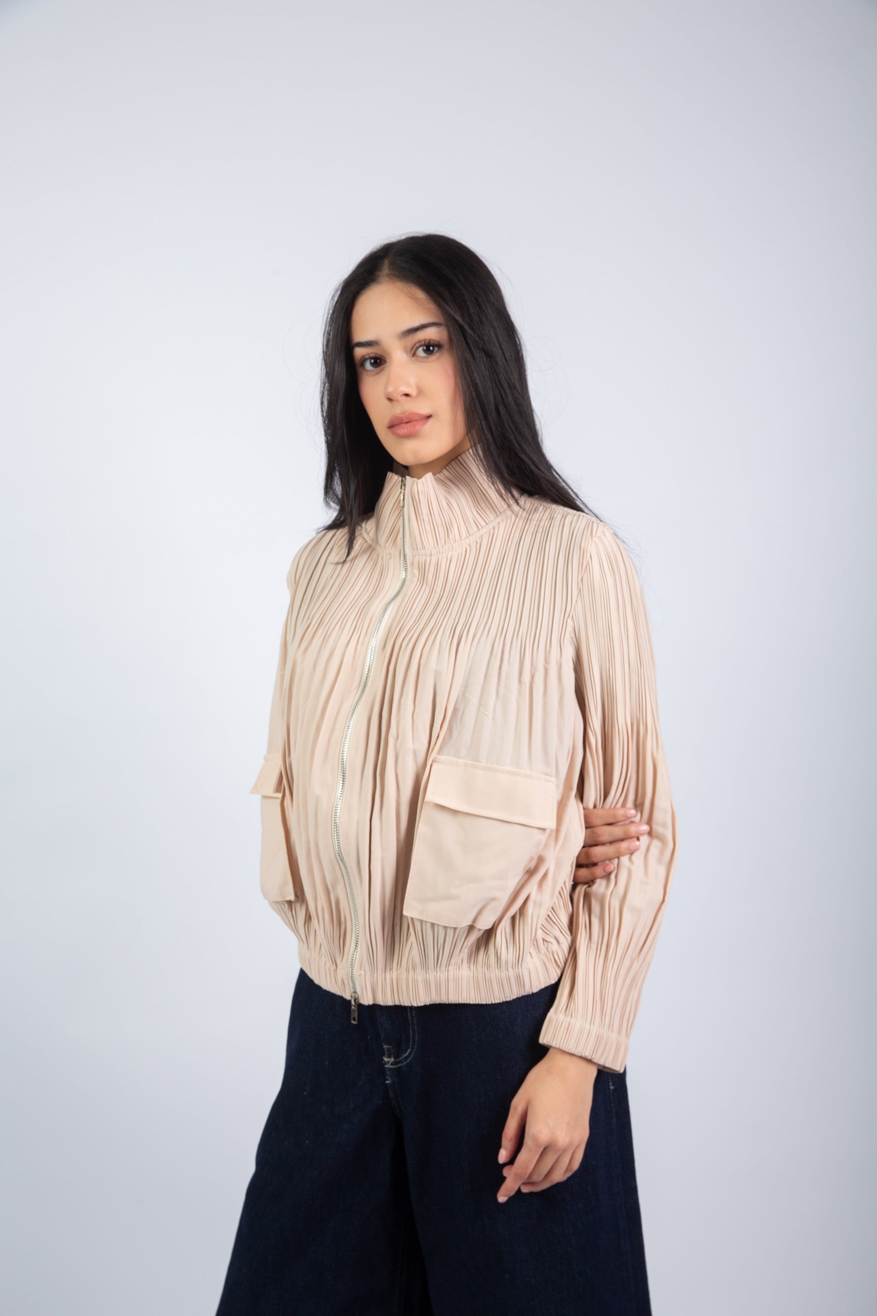 Urban Fringe Jacket- Beige