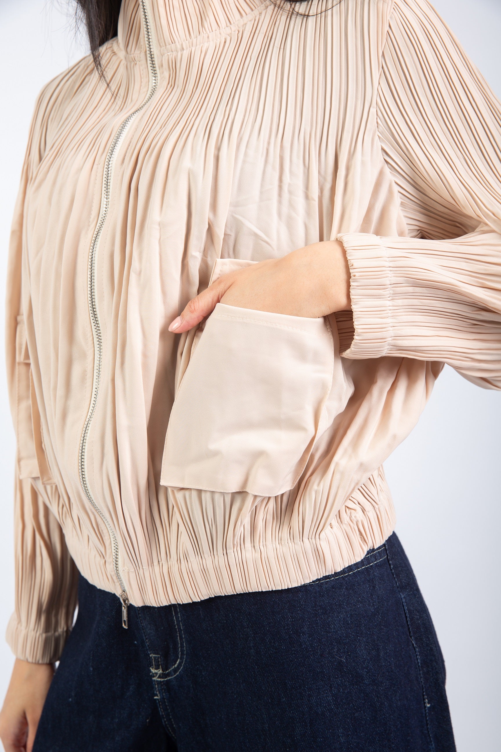Urban Fringe Jacket- Beige