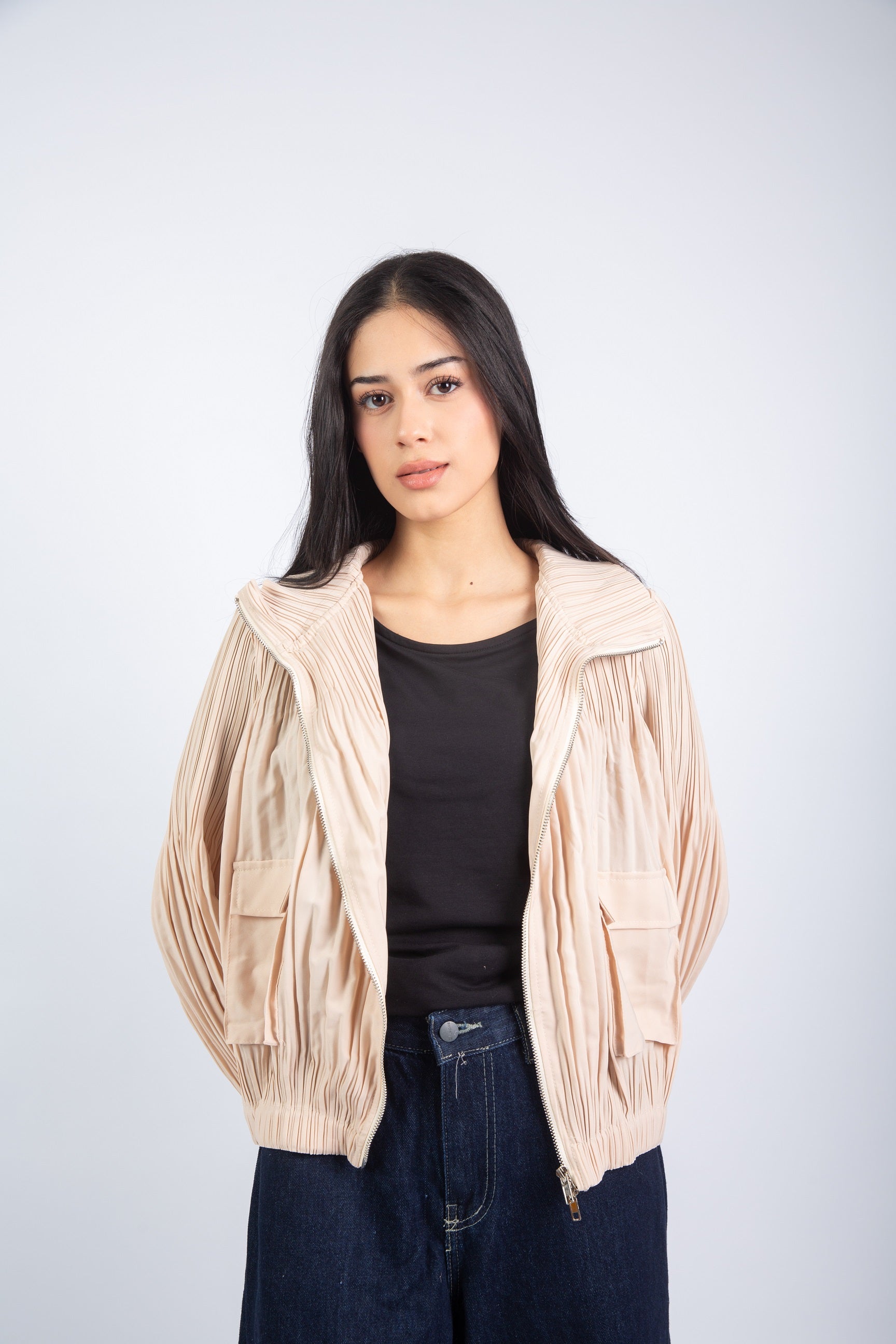 Urban Fringe Jacket- Beige