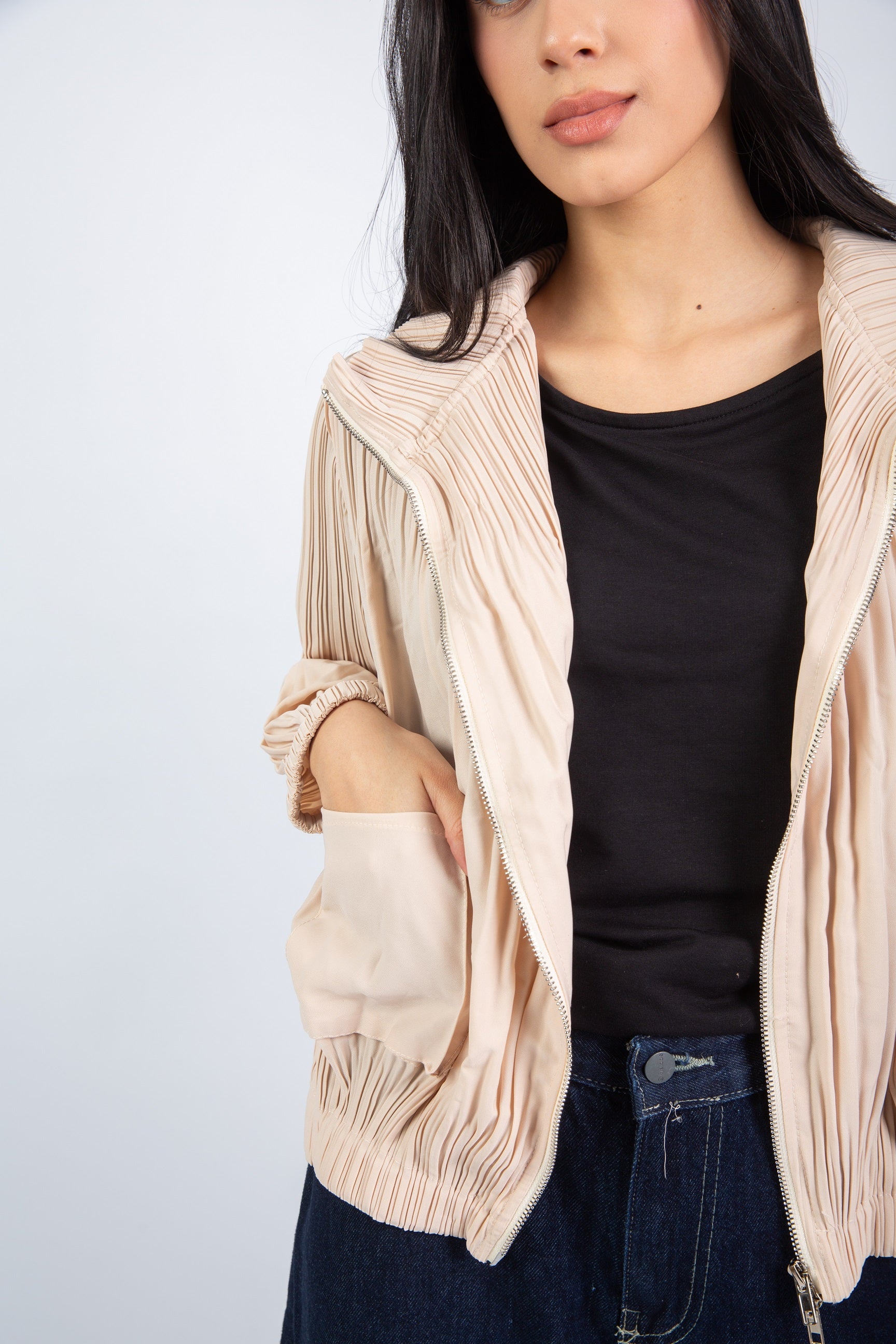 Urban Fringe Jacket- Beige