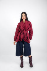 Sculpt Blouse -Wine red
