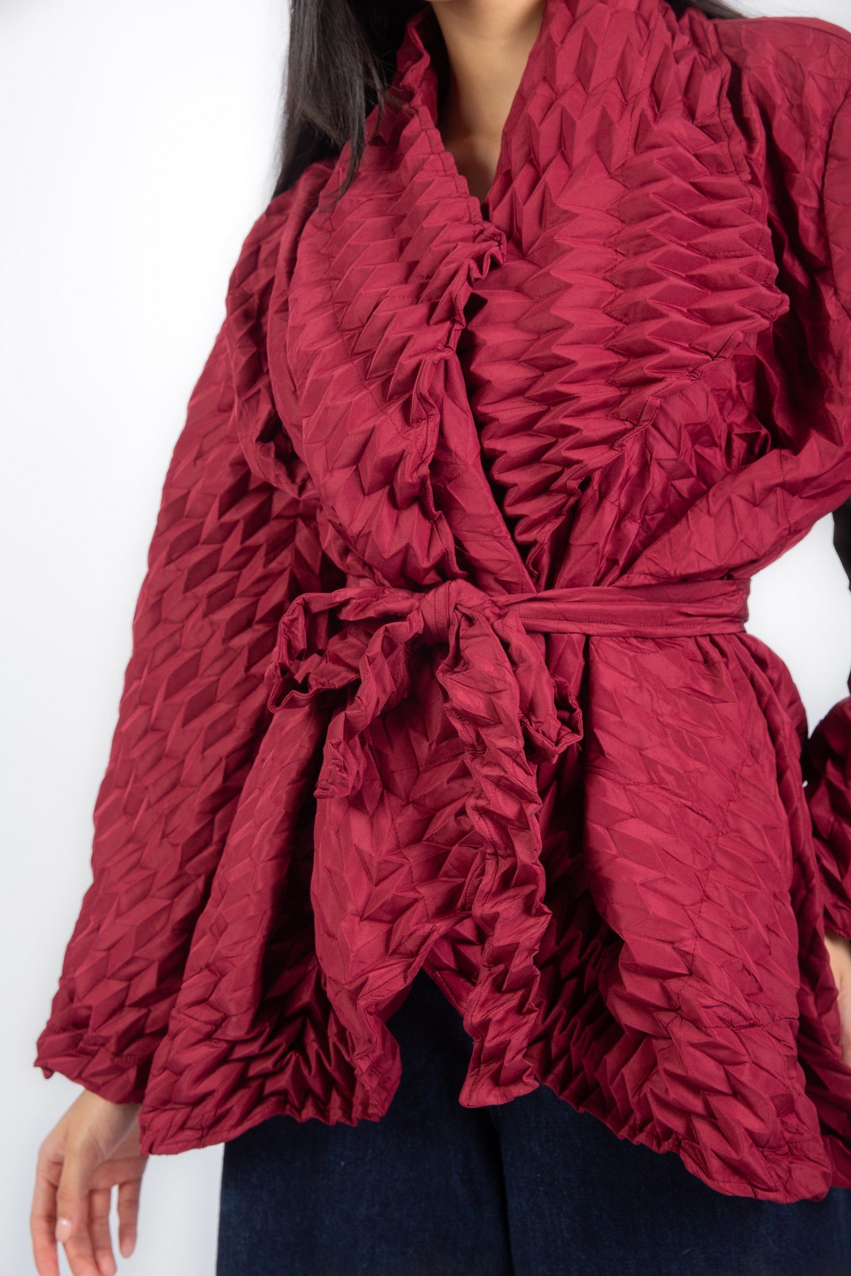 Sculpt Blouse -Wine red