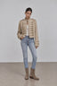 Beige Suede Military Jacket