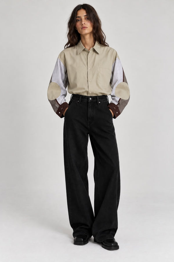 Beige Patchwork Shirt