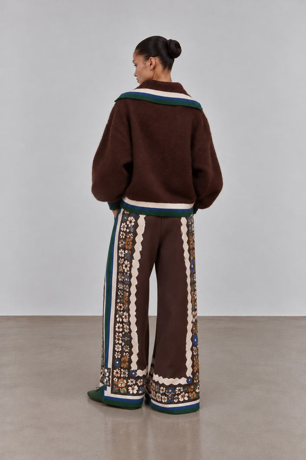 Brown Playful Fleece Jacket