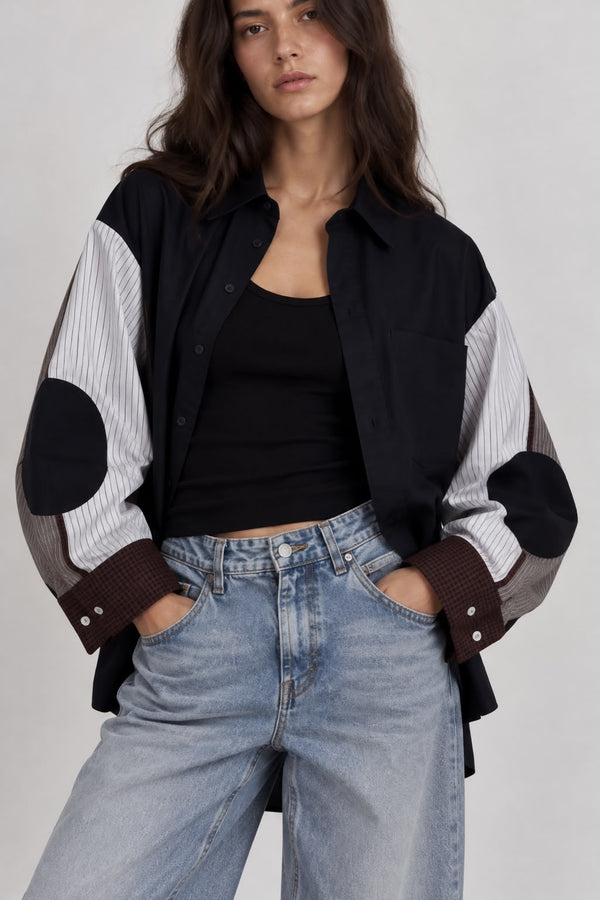 Black Patchwork Shirt