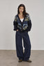 Navy Floral Fleece Jacket