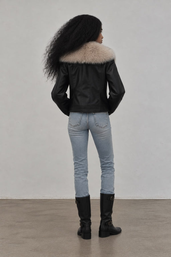 Black Leather Military Jacket