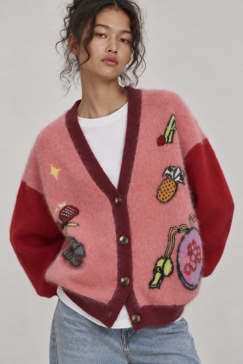 Playful fleece cardigan Main image