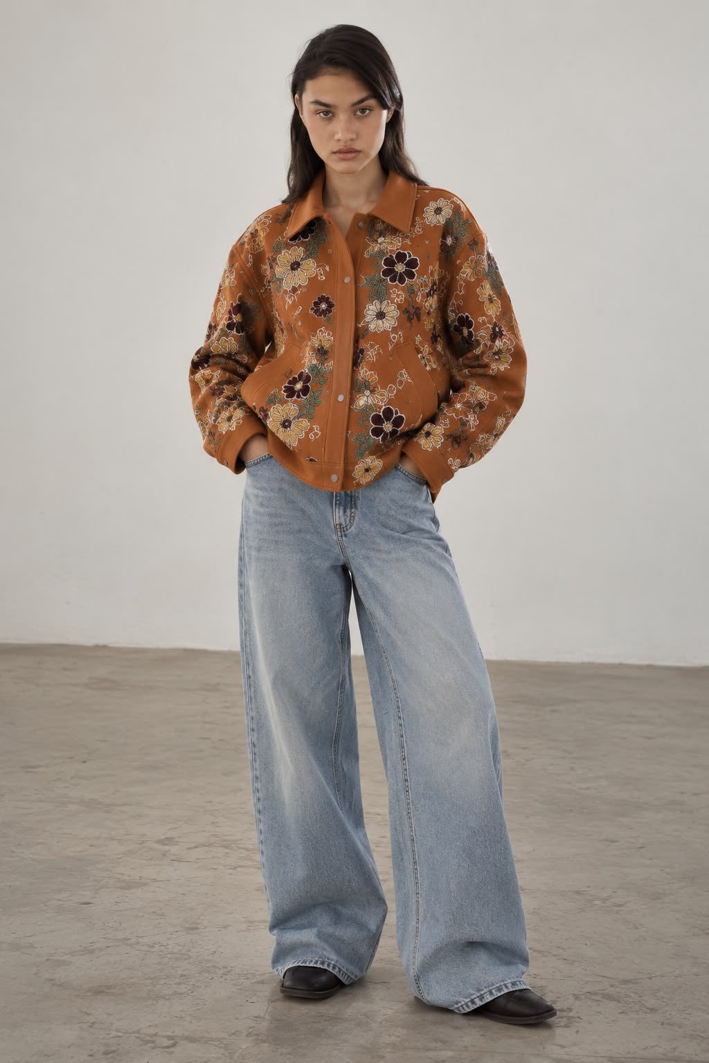 Camel Jacket with Embroidery