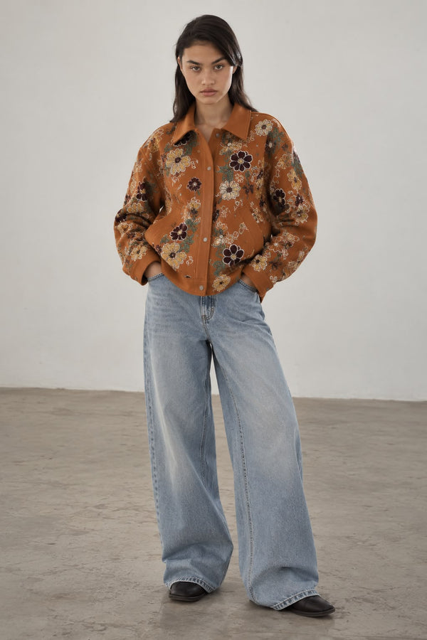 Camel Jacket with Embroidery